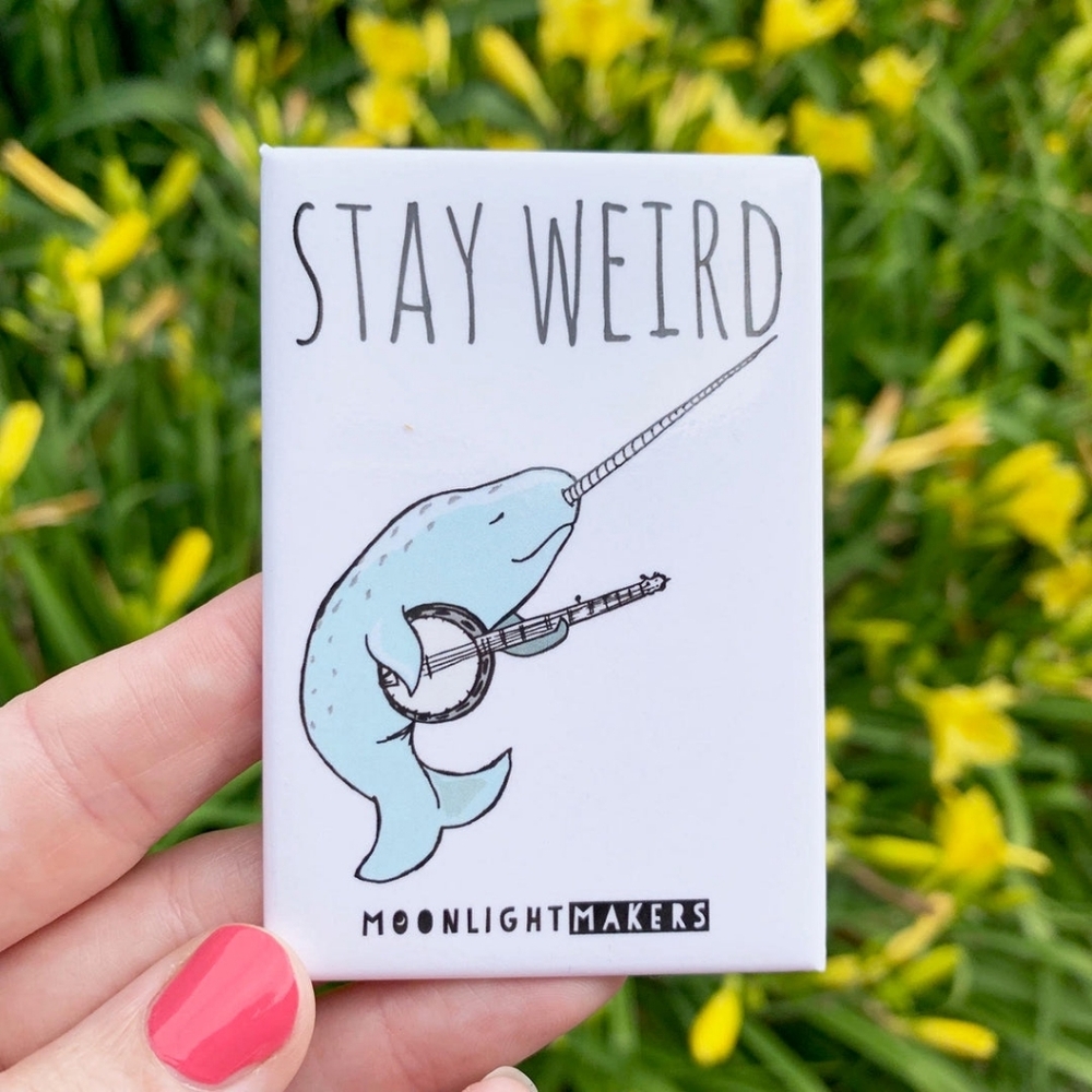 "Stay Weird" Narwhal Moonlight Makers Sloth Magnet